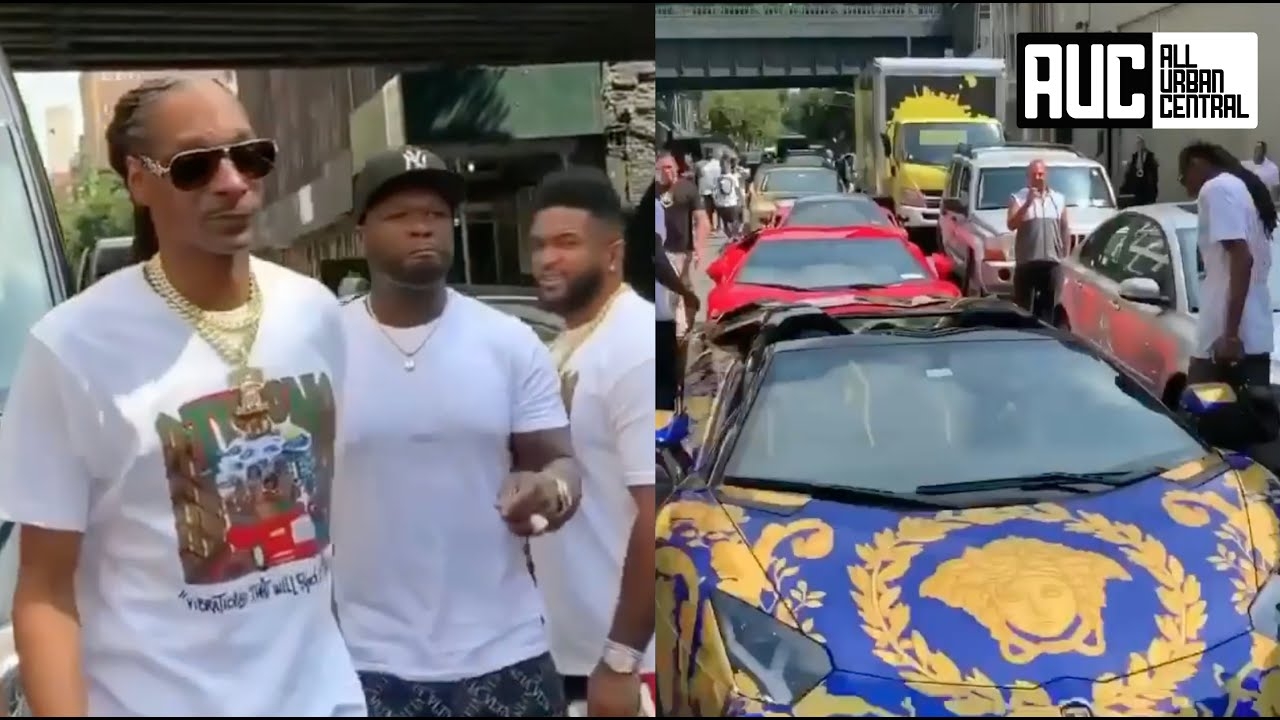 50 Cent Lets Snoop Dogg Drive His Lamborghini In His Old NY Hood