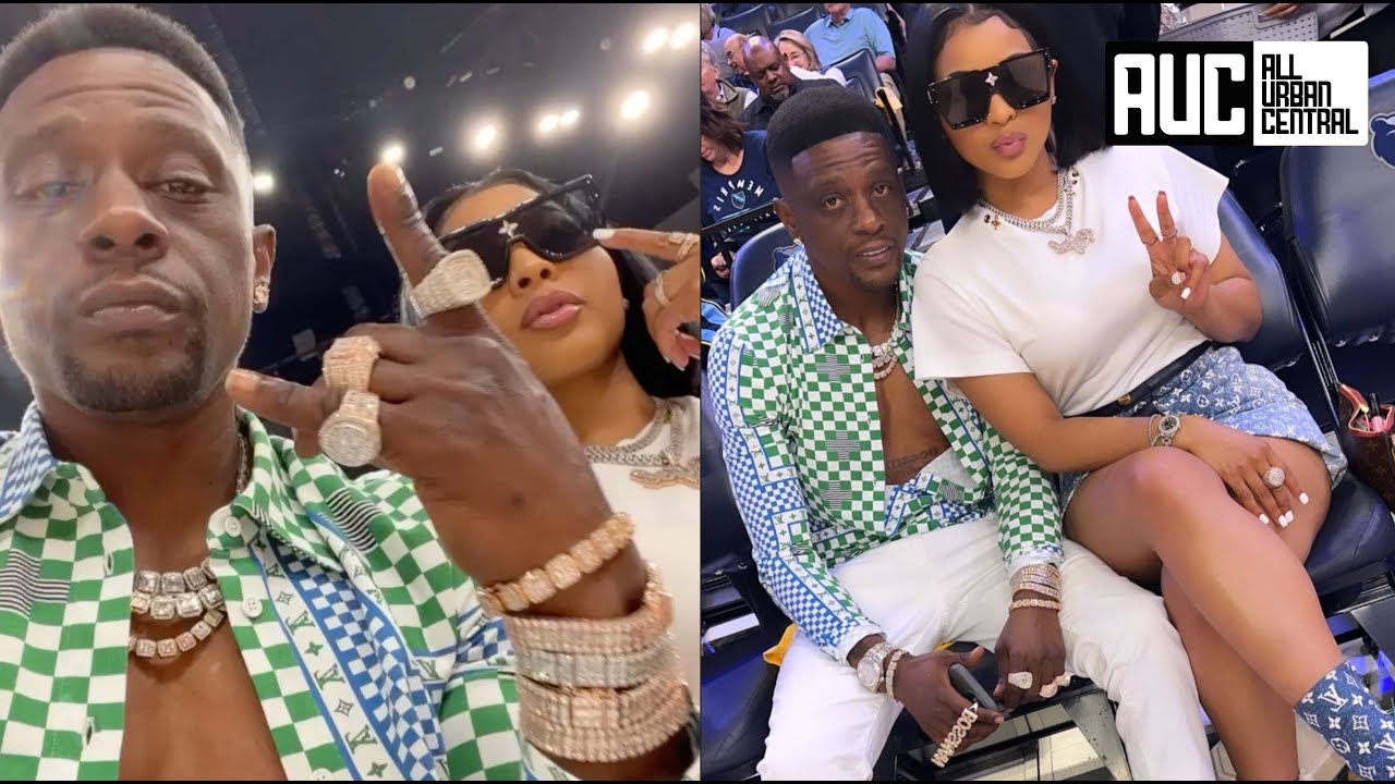 Boosie Puts On Every Piece Of Jewelry He Owns With Girlfriend For Memphis Grizzlies Game