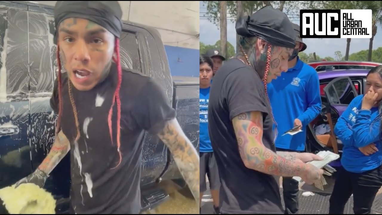 6ix9ine Washing Cars On His Birthday Gives $50K To Employees