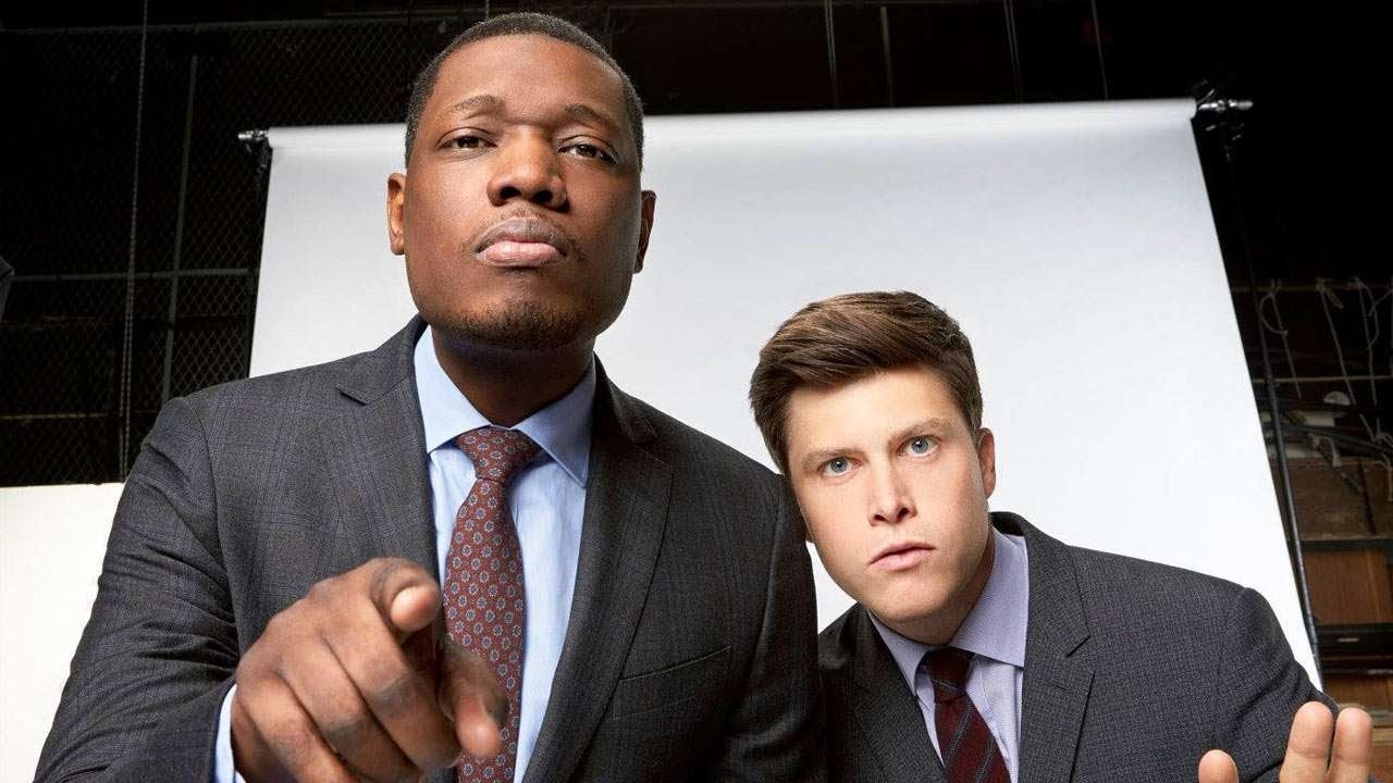 snl moments of Colin Jost and Michael Che trying to cancel each other for 9 minutes