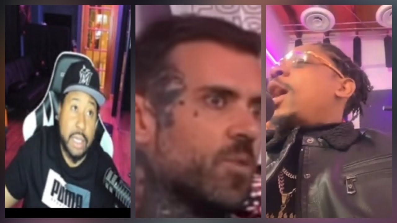 DJ Akademiks reacts to Pe*v Busters pulling up to No Jumper & Adam kicking them out the building!