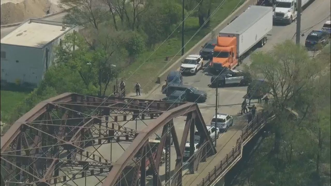 Chopper 2 over police activity near Bishop Ford