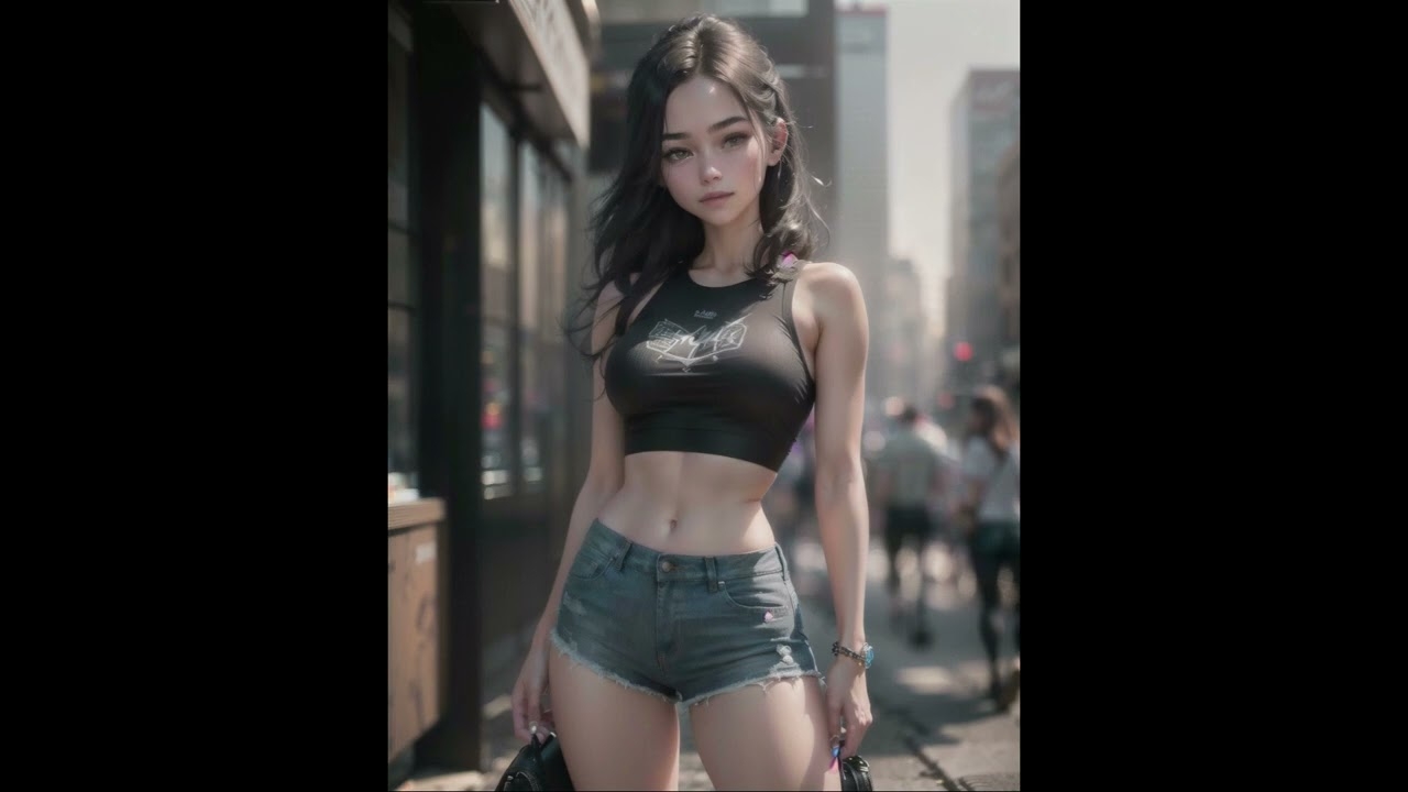 AI girls having fun in the city.