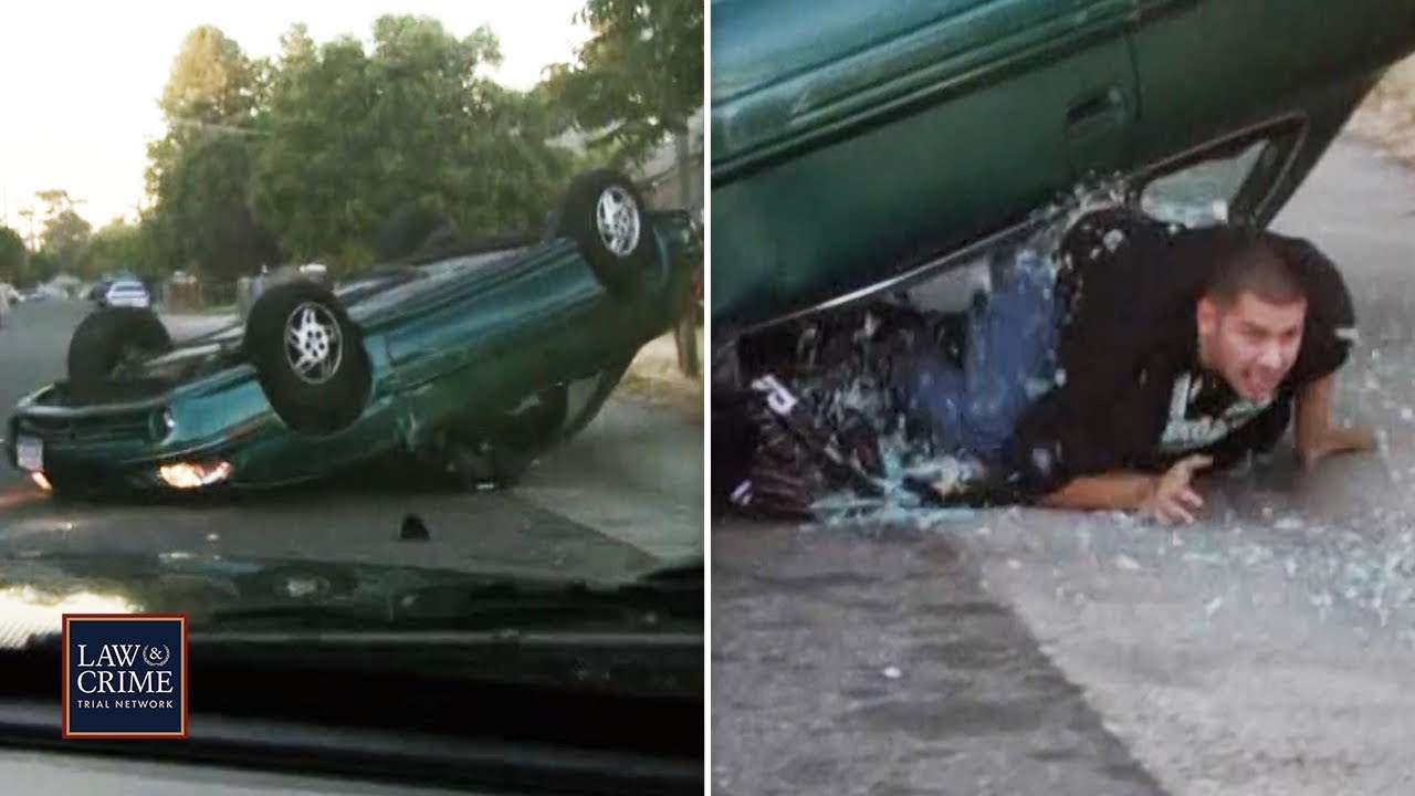 Fleeing Suspect Flips Car Over, Breaks Through Window and Runs During Insane Police Chase (COPS)