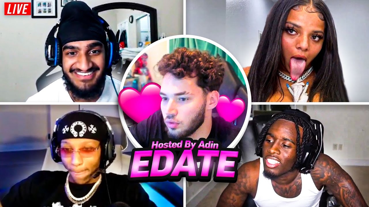 Adin Ross Hosts Edate with KKVSH FT. Kai Cenat, Silky, & iShowSpeed... *FULL E-DATE*