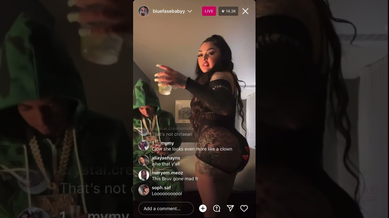 Blue face with his new baby mama (Instagram Live)