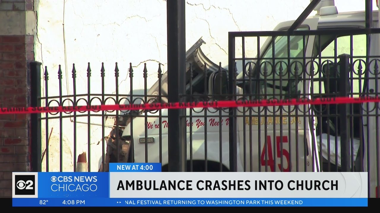 Ambulance crashes into church; 2 paramedics, patient hurt