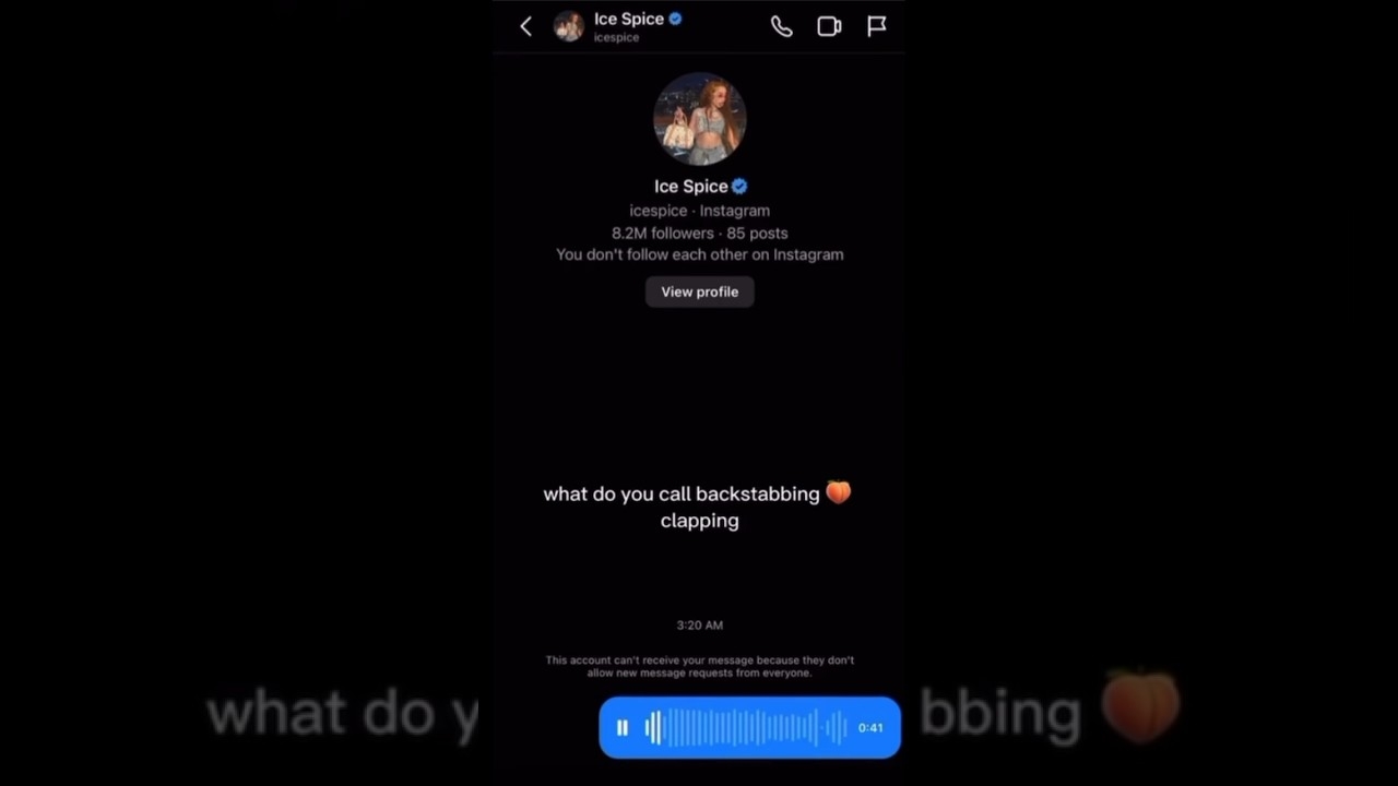 This dude left ice spice an audio message on Instagram #icespice