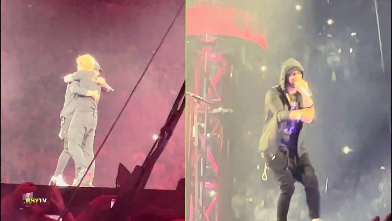 Ed Sheeran Brings Out Eminem On Stage And Crowd Going Absolutely Crazy 'Detroit King In Da Building'