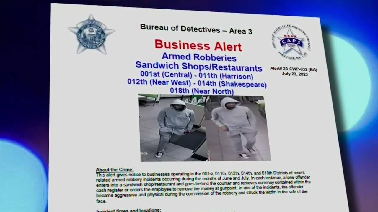 Police search for serial sandwich shop robber