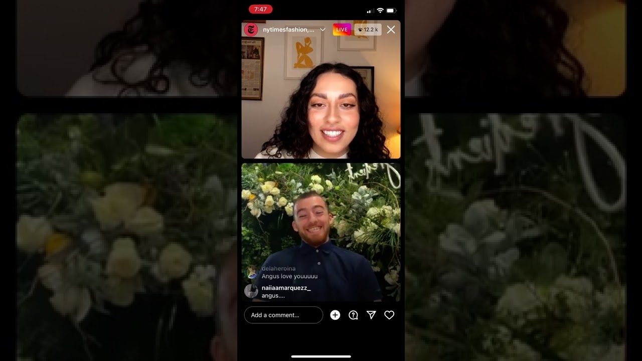 Angus Cloud Instagram Live Interview with NYTimes fashion