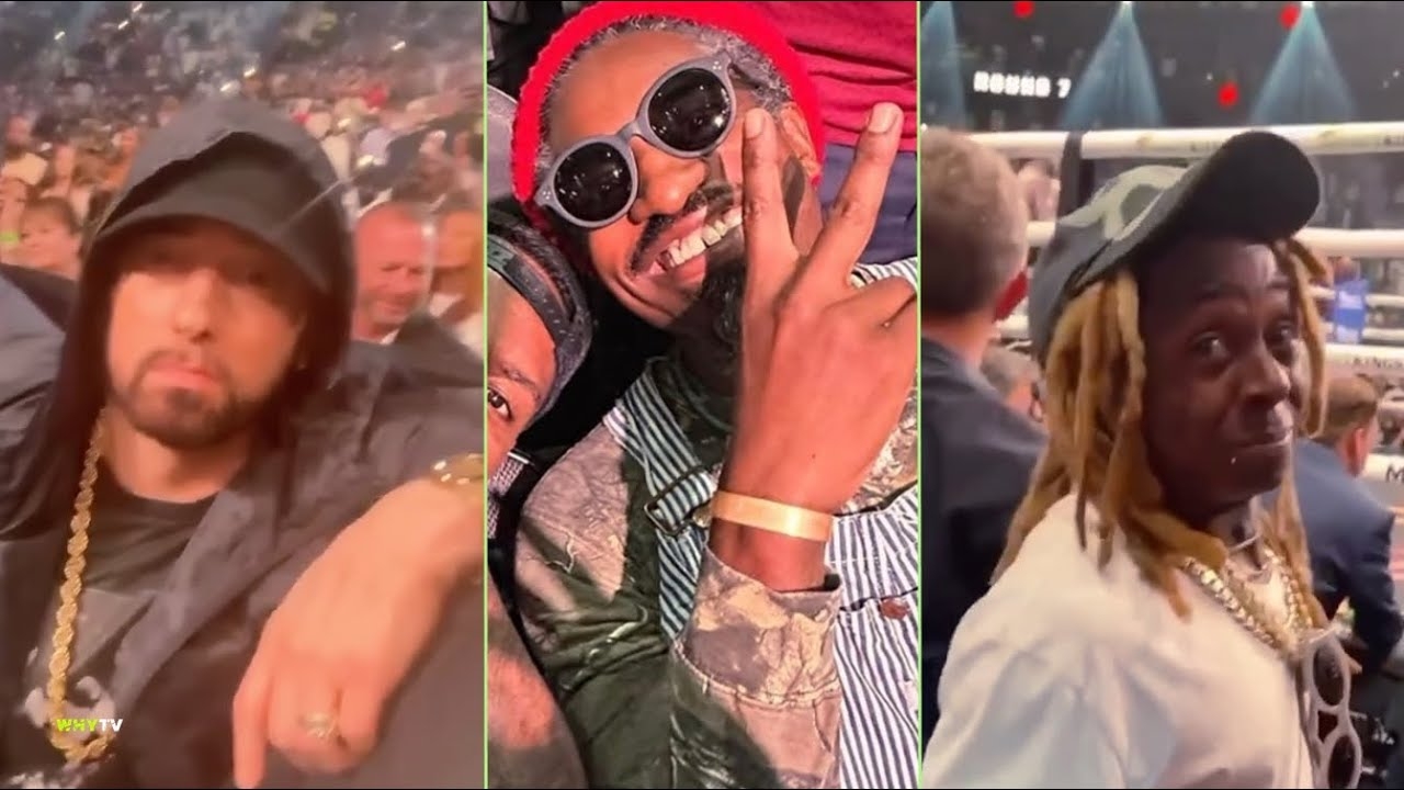 Eminem, Andre 3000 And Lil Wayne Pulled Up To Terence Crawford And Errol Spencer Boxing Match