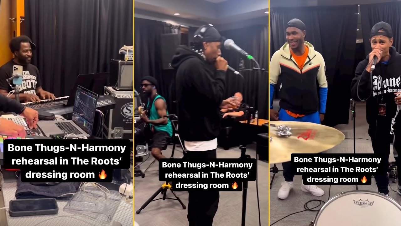 Bone Thugs-N-Harmony Rehearsal 1st Of The Month In The Roots Dressing Room