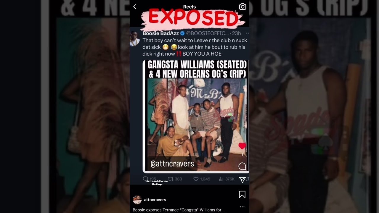 Boosie #EXPOSES Terrance Gangsta Williams for being a #HOTBOY   #reels #shorts #hiphopnews