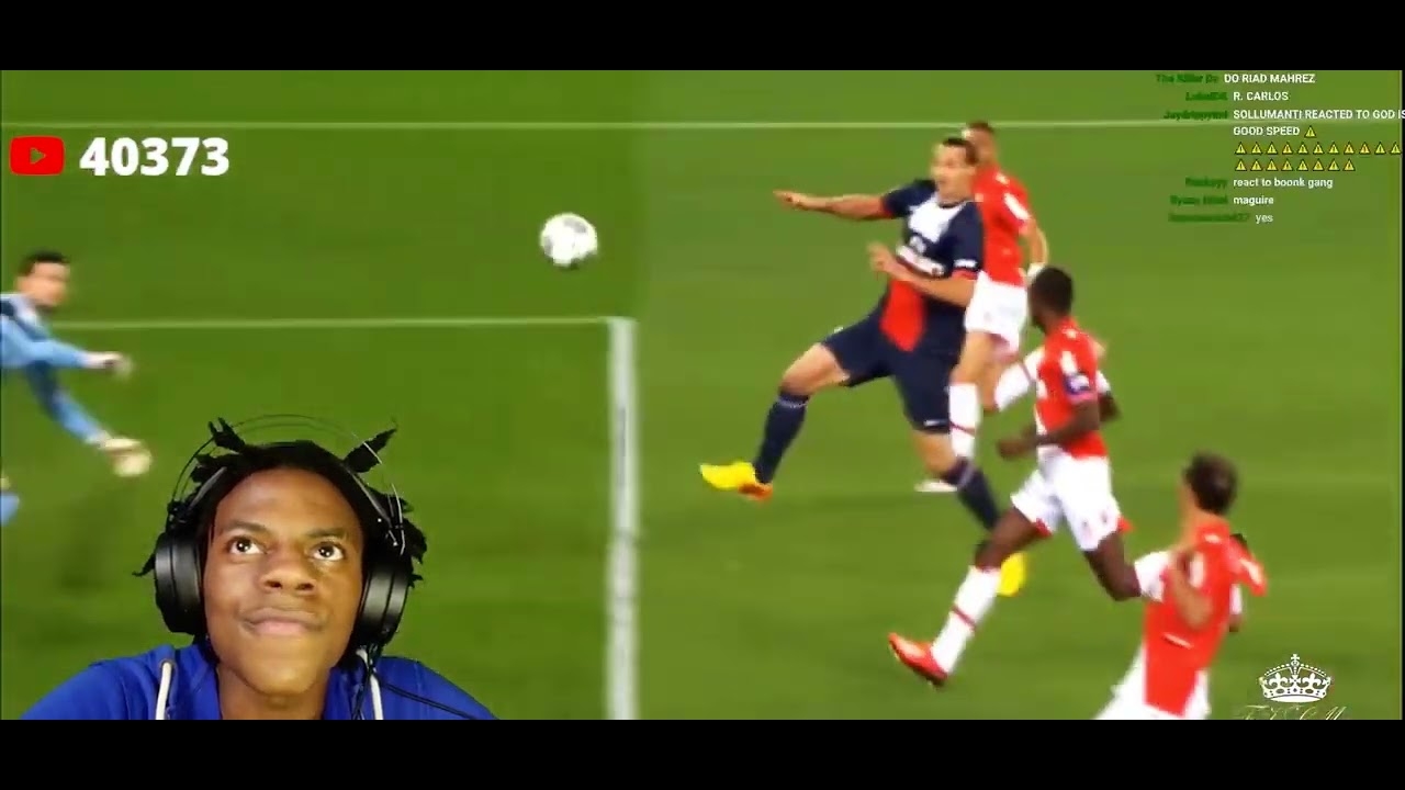 ishowspeed reaction to Zlatan ibrahimovic football