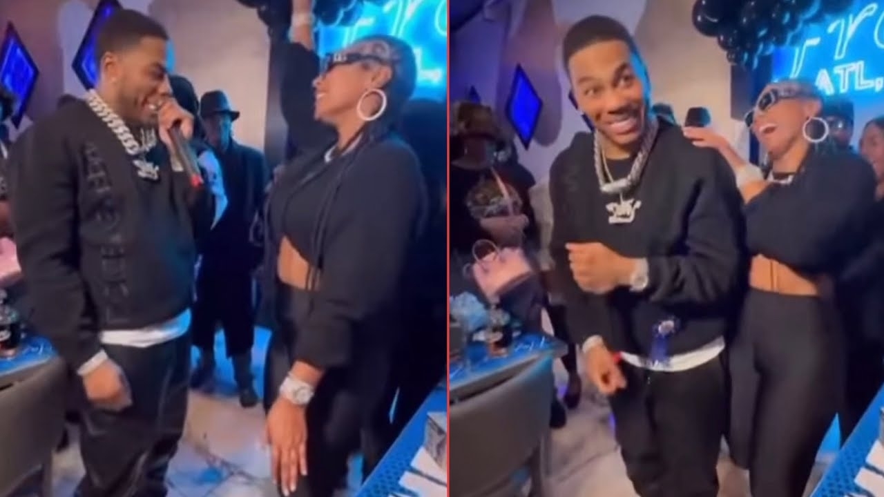 Nelly Trys To Do Freestyle With Ashanti At His Bday Bash Its Going Down Baby, Cmon