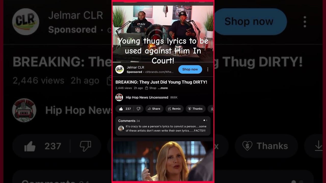 Young thug lyrics to the used against him in court!