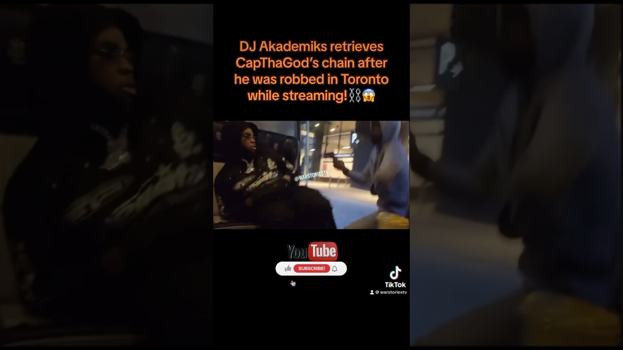 DJAkademiks retrieves CapThaGods chain after he was robbed in Toronto while streaming#viral #fy