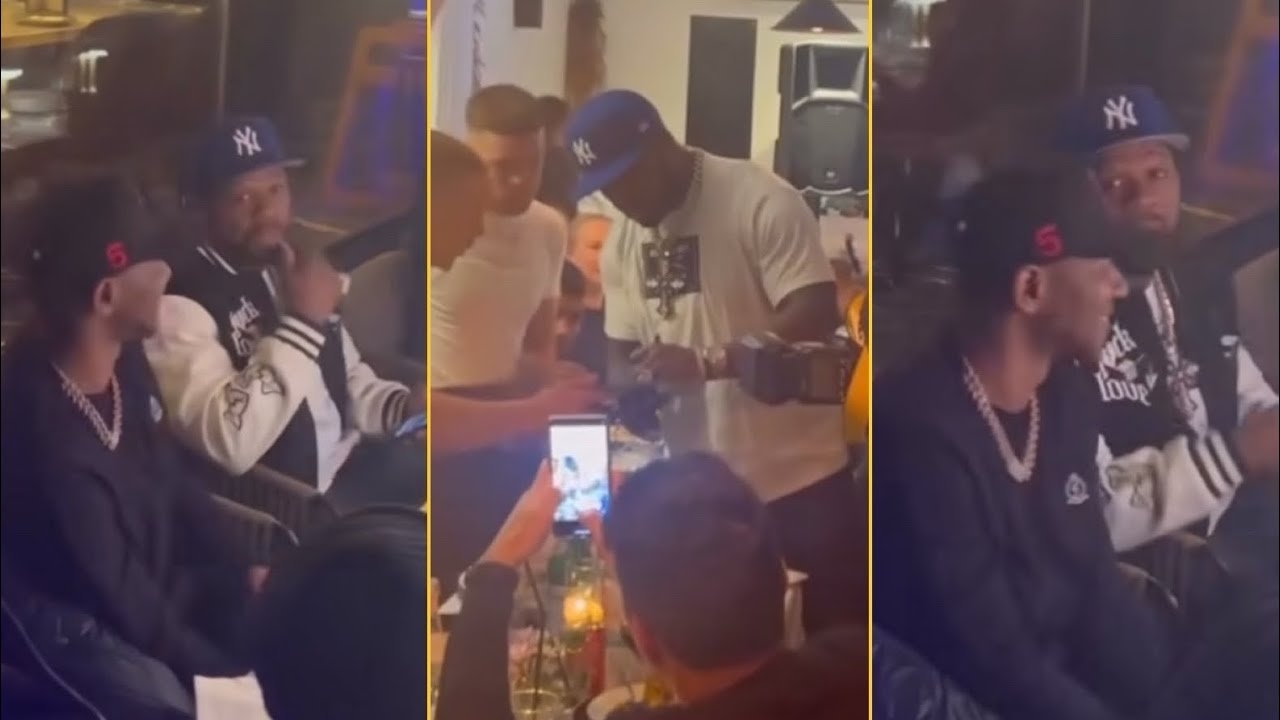 50 Cent And Giggs Linked Up With The Fans In London Restaurant After The Show