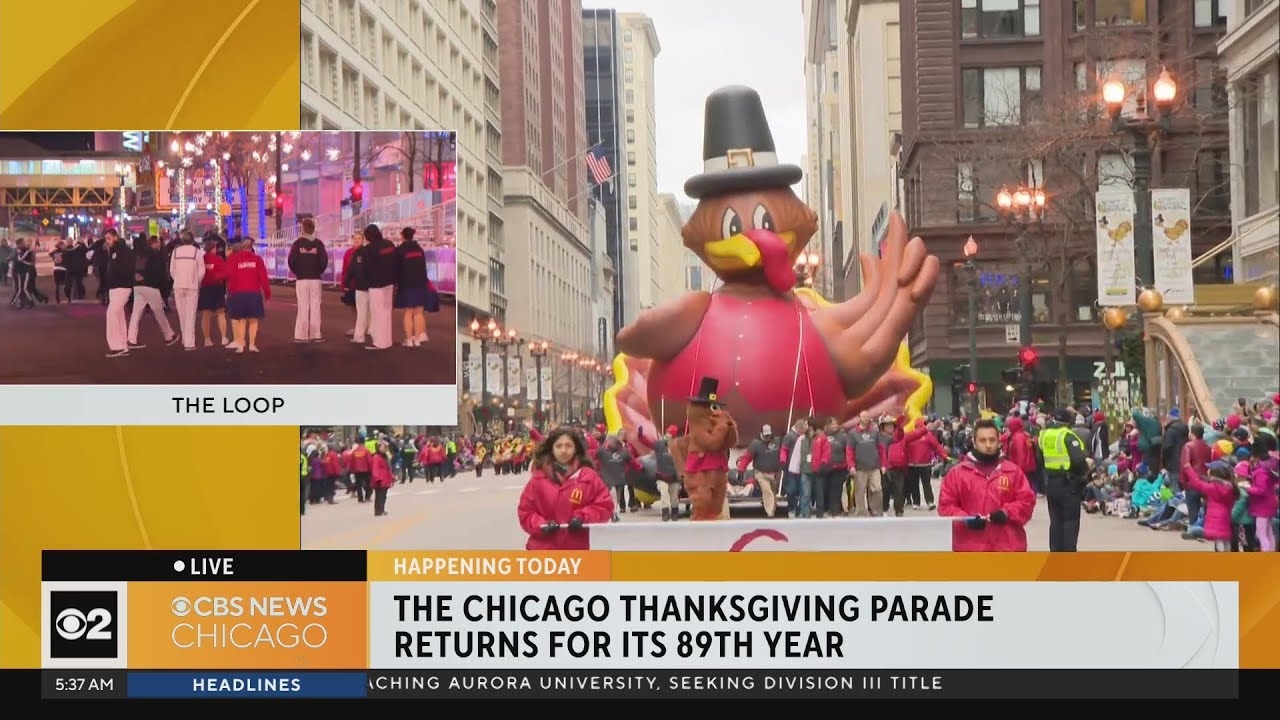 Getting ready for Chicago's Thanksgiving Day Parade
