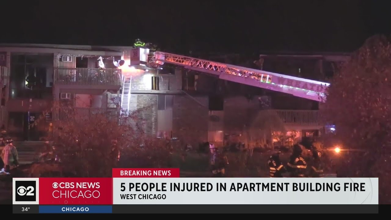 6 injured, including firefighter, after large apartment building fire in West Chicago
