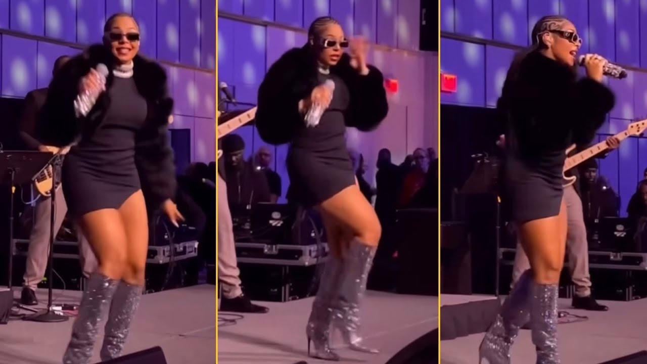 Ashanti Performing At The NBA Holiday Party In NY And Shocks The Fans With Her Amazing Outfit