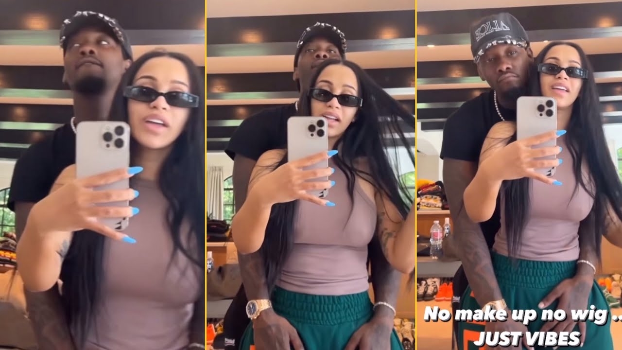 Cardi B Shows No Make Up, No Wig And Slow Dancing With Offset While Kids Are Outside