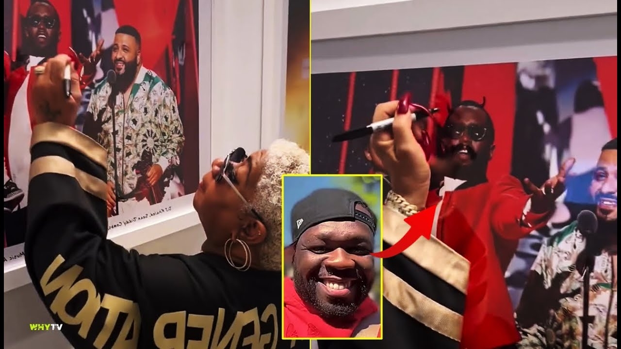 Luenell Defaces A Photo Of Diddy In The Hall And 50 Cent Reacts 'Enough Said, Diddy Bye'