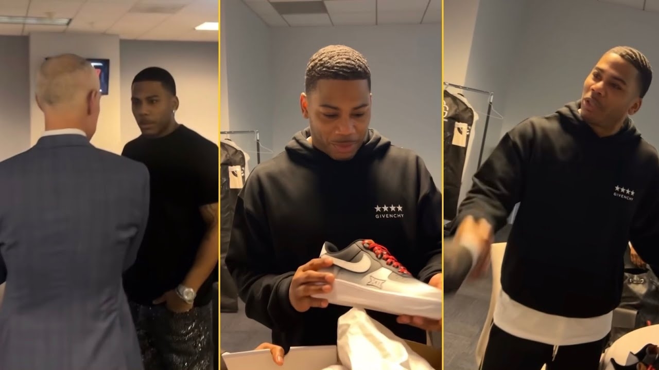 Nelly Was Gifted By A Very Special Sneakers By Big12 President Its Always Pleasure To See U Bro