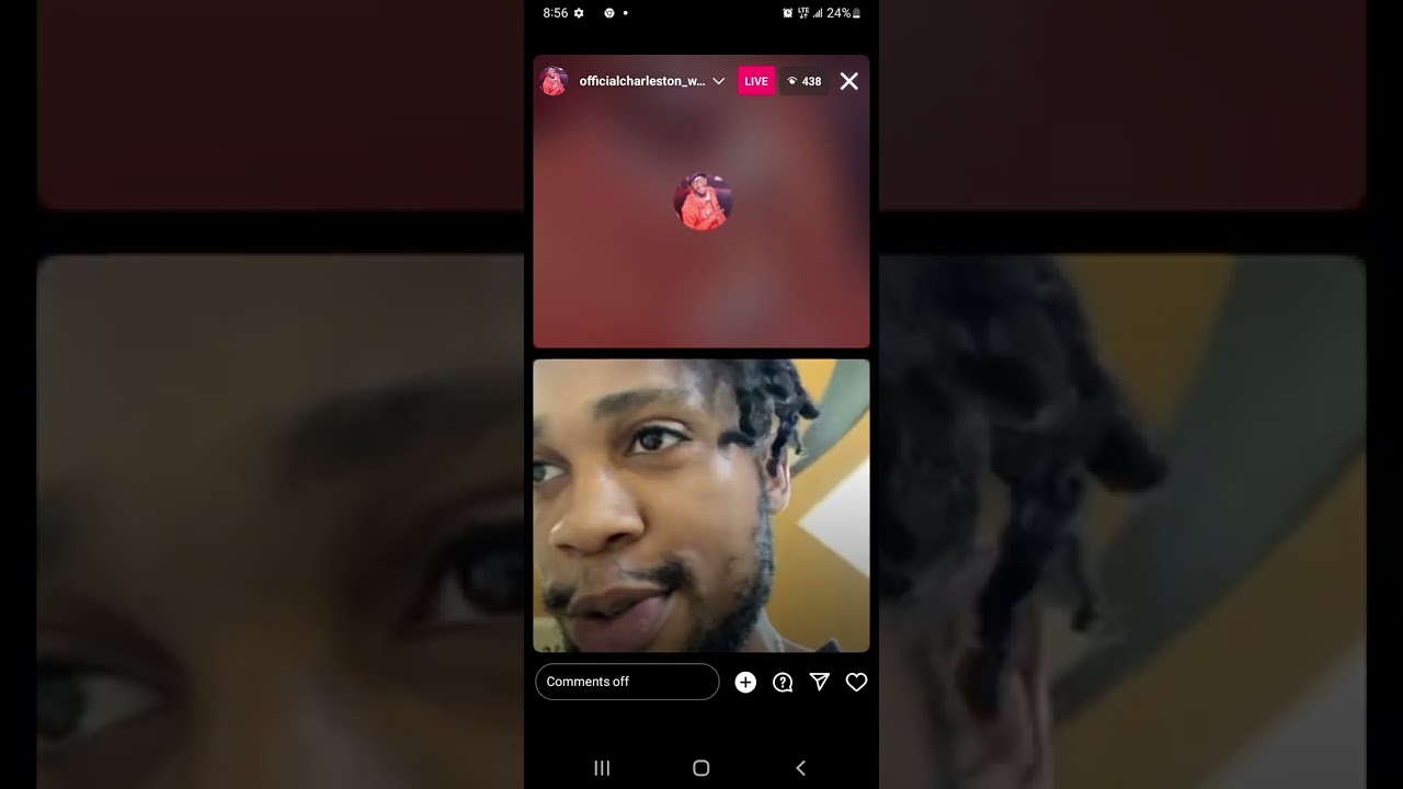 Charleston white shows off his guns to fans and accidentally shoots his phone amd more