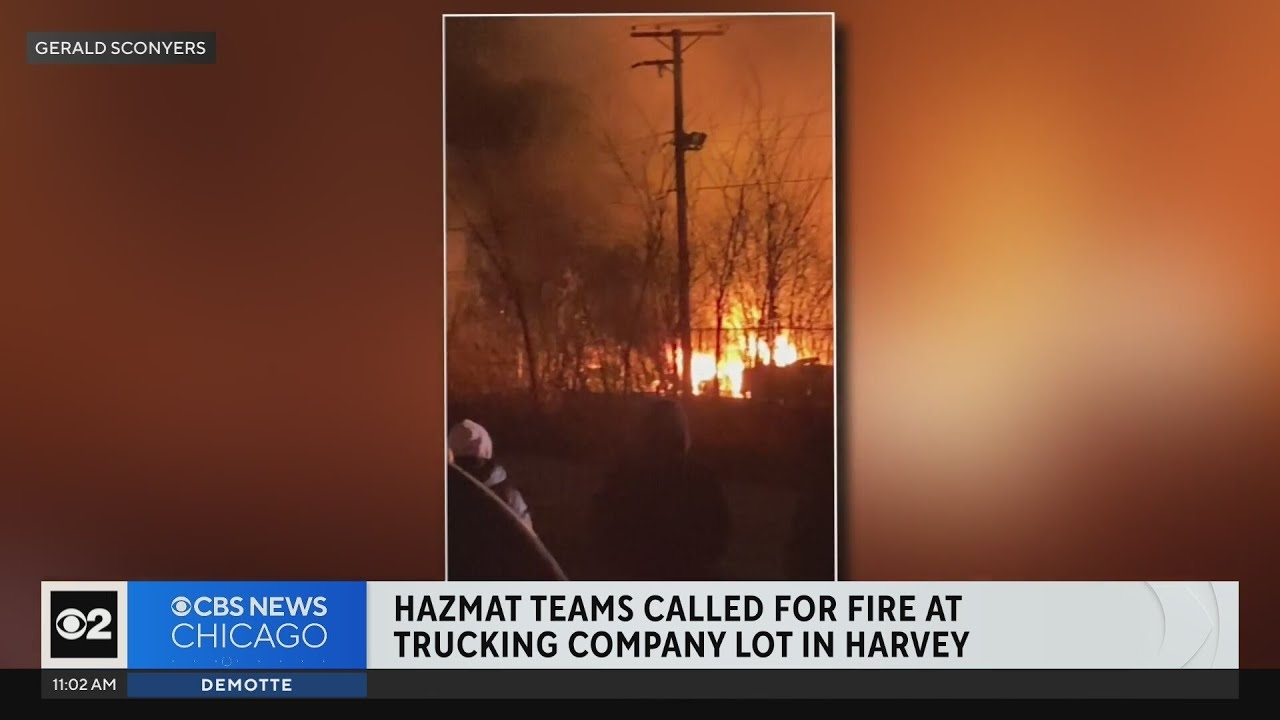 Several semi-truck cabs damaged in fire at lot in Harvey