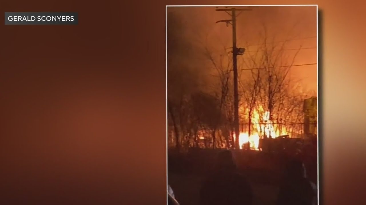 Hazmat teams responds to fire at trucking company lot south Chicago suburb