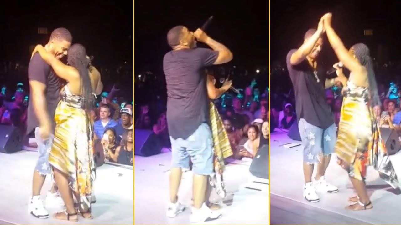 Nelly Brings Out Her Lady Fan On Stage And Dancing Too Close Ashanti Must Be Jealous Bro
