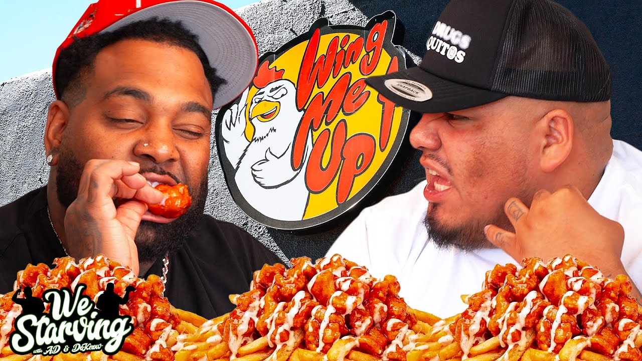 The Guys Stopped By Wing Me Up & Tried The Craziest Flavors on The Menu