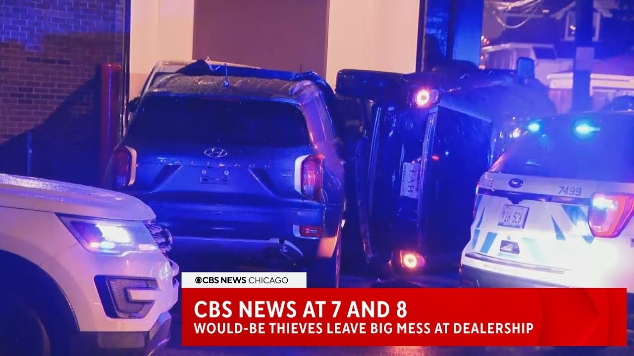 CBS News Chicago: Would-be thieves leave big mess at auto dealership on far Northwest Side