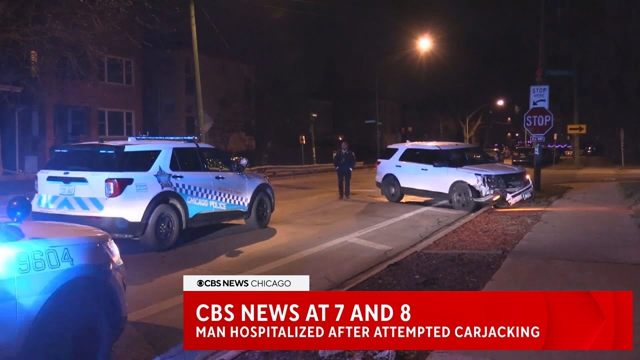 CBS News Chicago: Man hospitalized after attempted carjacking. What police say he did to escape