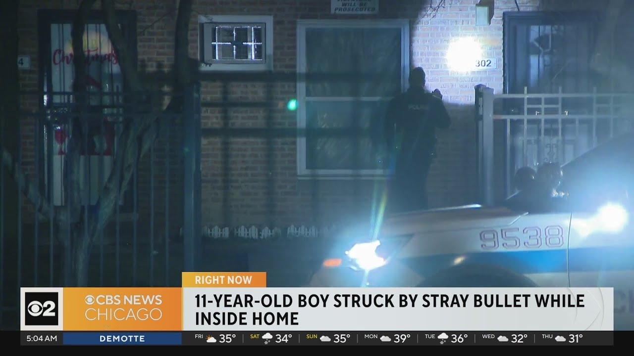 11-year-old boy hit by stray bullet inside Chicago home