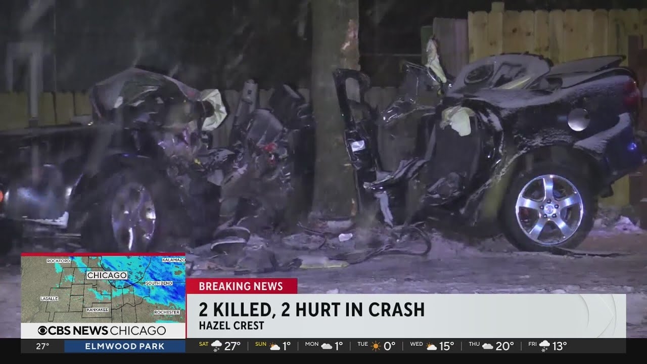 2 dead, 2 hurt in car crash in Hazel Crest
