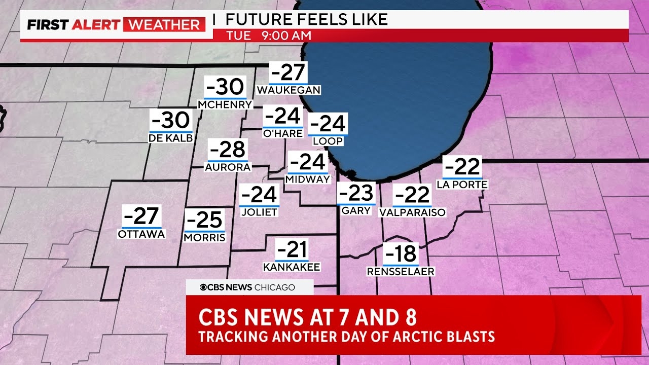 CBS News Chicago: Tracking another day of arctic blasts and when we'll get some relief from the cold