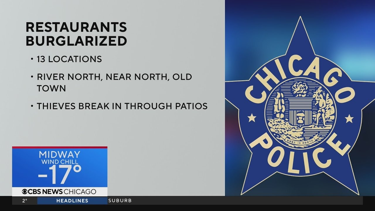 13 restaurants burglarized on Near North Side