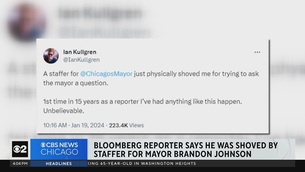 Bloomberg reporter says he was shoved by aide to Mayor Brandon Johnson