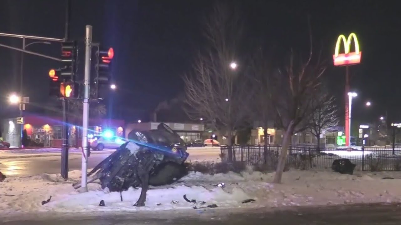Car totaled in rollover crash in Norwood Park