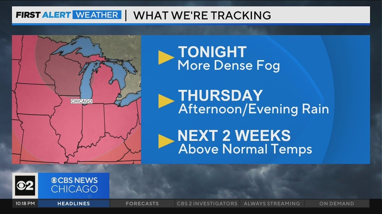 More dense fog overnight, rain coming Thursday