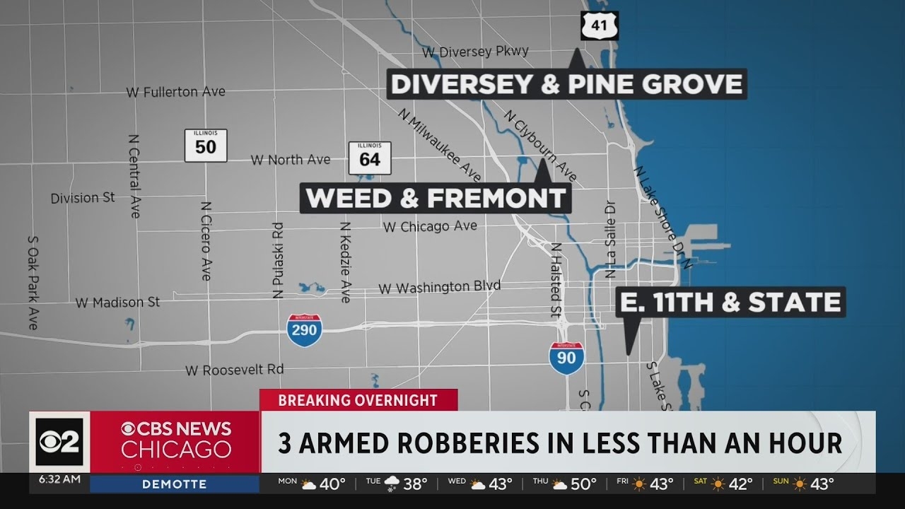 String of robberies reported overnight across Chicago