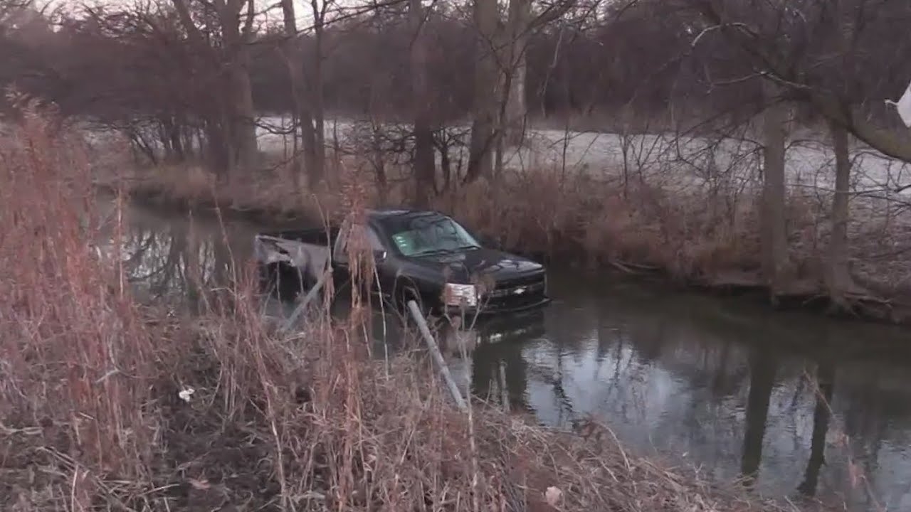 Pickup driver swerves into creek in Northfield; saved by good Samaritan