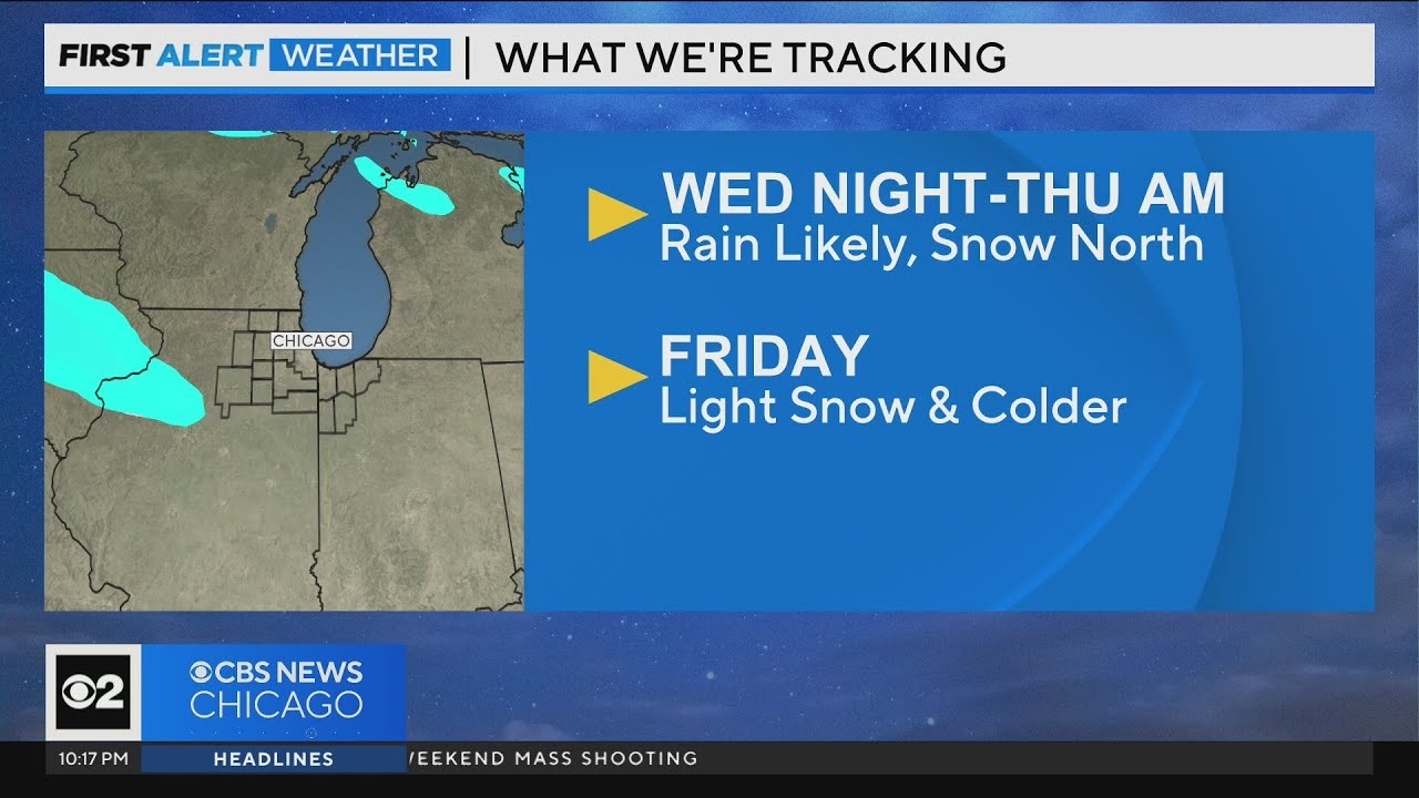 Rain likely Wednesday night, snow to the north