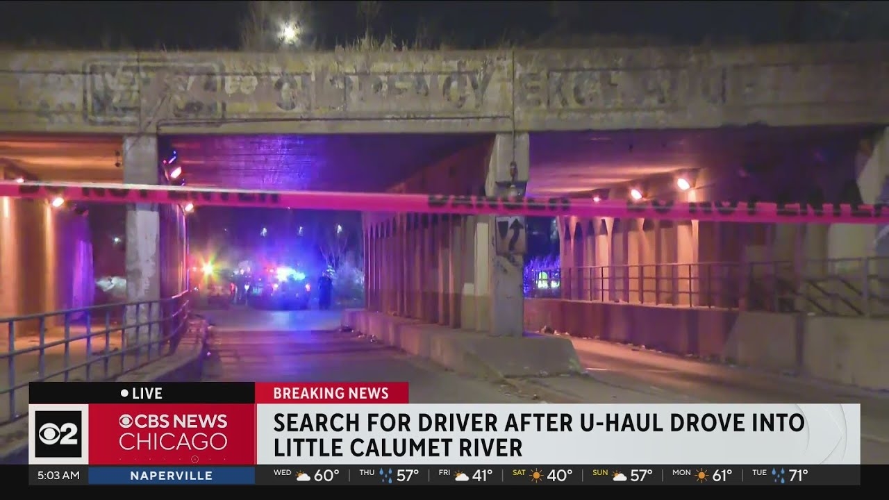 Search for driver after U-Haul found in Little Calumet River during pursuit
