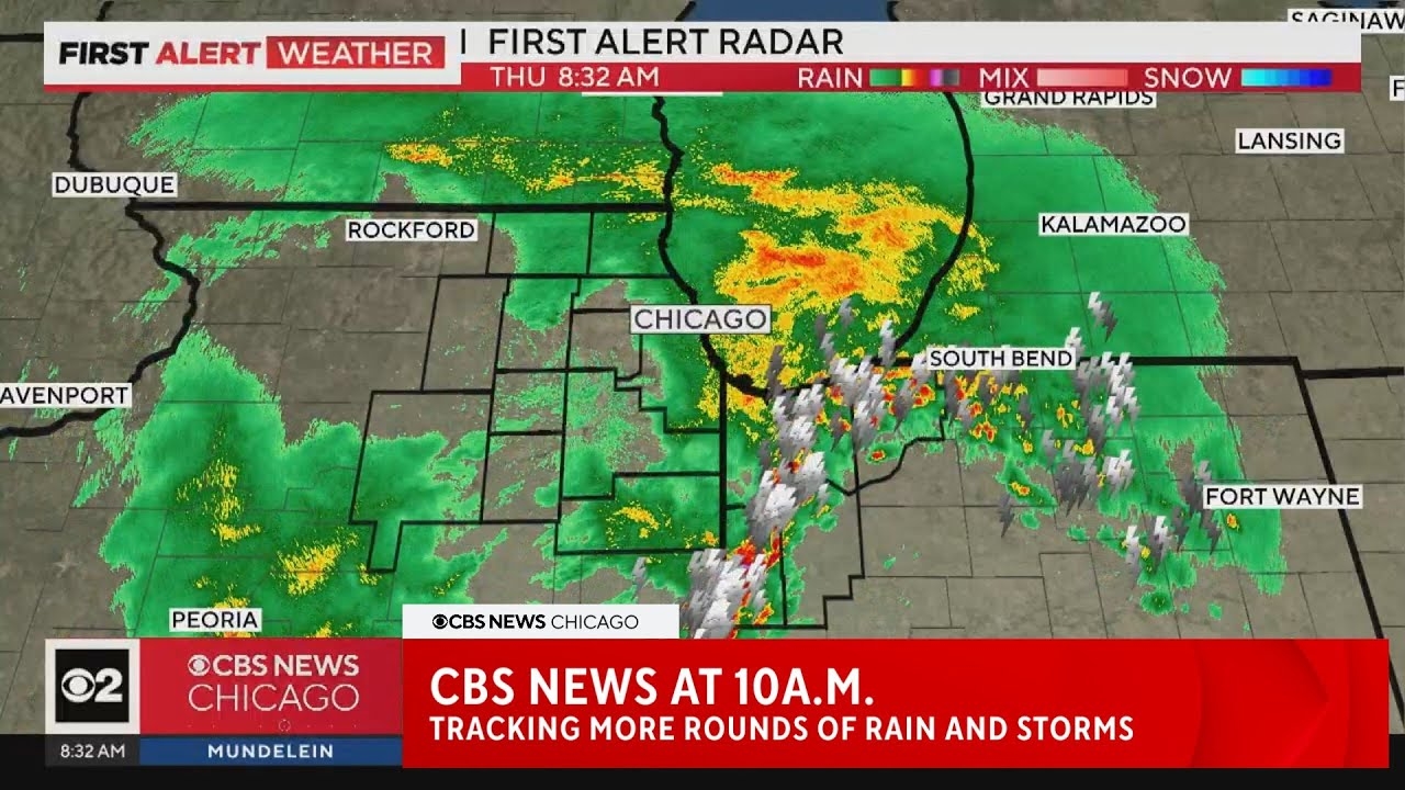 CBS News at 10a.m: Weather alert as storms pound Chicago area and we're tracking more on the way
