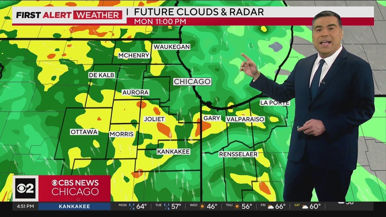 Widespread rain expected Monday night across Chicago area