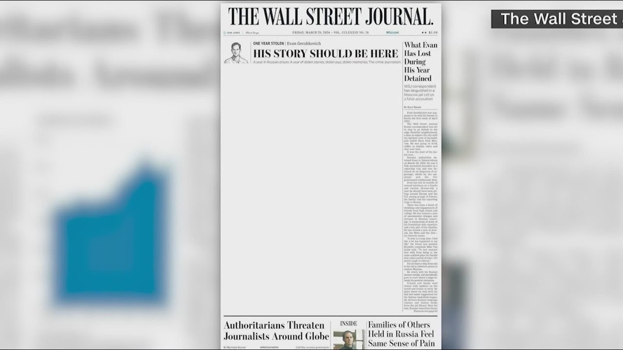 Wall Street Journal honors journalist detained by Russia in 2023